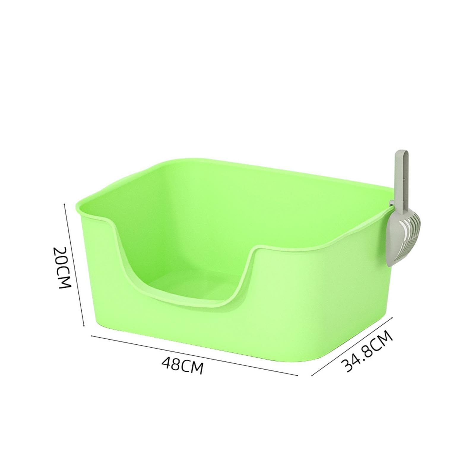 kuweta dla kota, Otwarta górna kuweta dla zwierząt kota artykuły kotów domowych solidna umywalka z wysokim bocznym nocnikiem kociąt(Green)