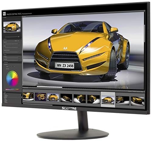 Sceptre 22" Frameless Ultra Thin 1080P LED Monitor Up to 75Hz HDMI VGA Speakers, Freesync Compatible Machine Black 2020 (E225W-1920RS)