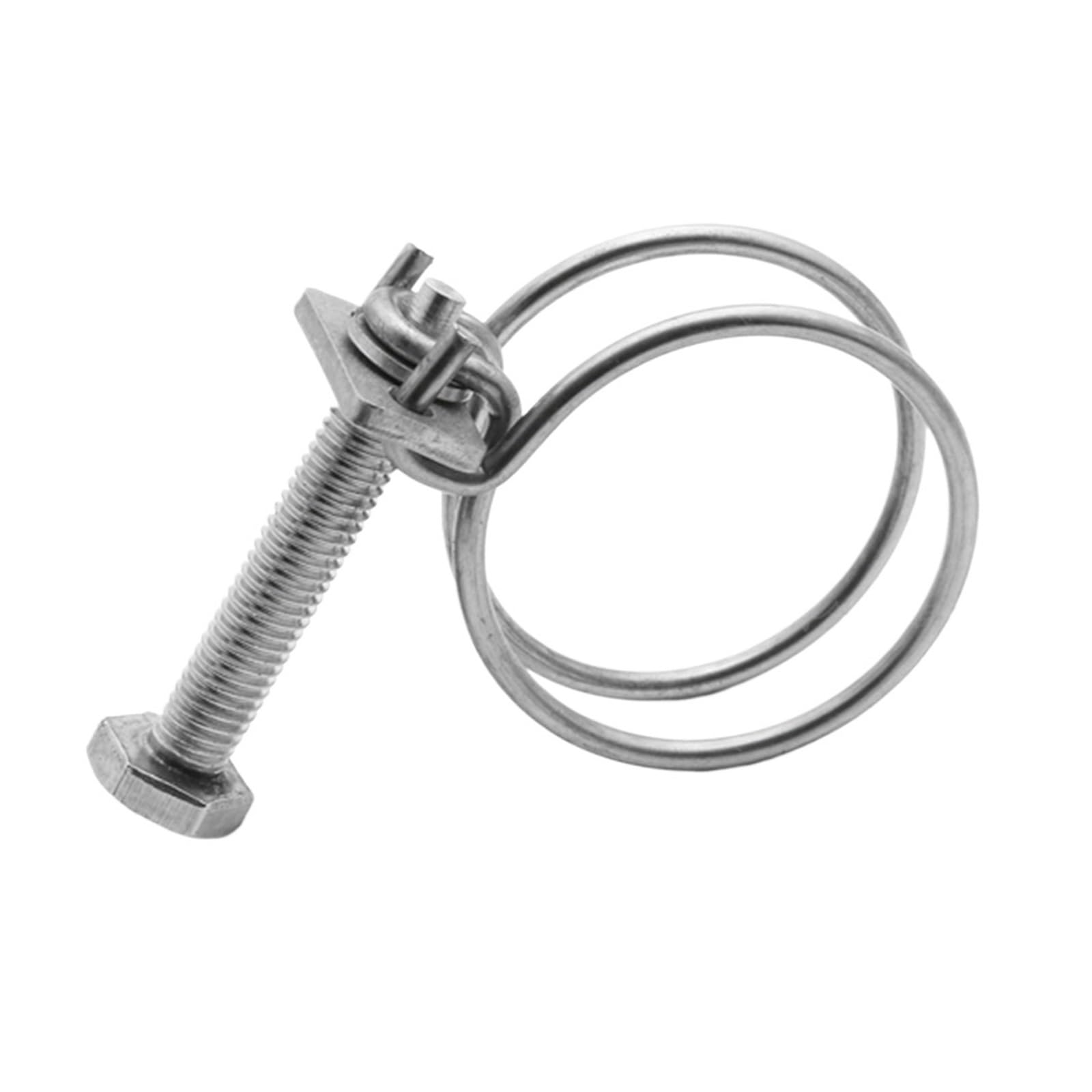 Abrazadera de manguera de doble línea Abrazaderas de manguera de doble alambre de alta resistencia, abrazadera de perno en T ajustable de plomería de acero inoxidable