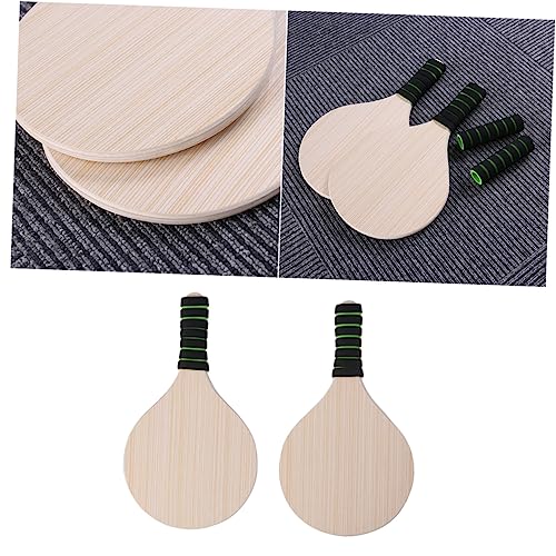POPETPOP Beach Racket Set Wooden Badminton Racket for Tidal Ball Beach Game Random Color