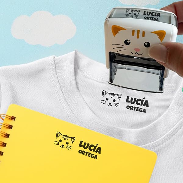 Transparent Gift Sello Personalizado para Ropa y Objetos de Niños. Marcador de Nombre Infantil para Guardería, Colegio y Campamentos. Apto para Lavadora y Secadora. Marcador Textil.