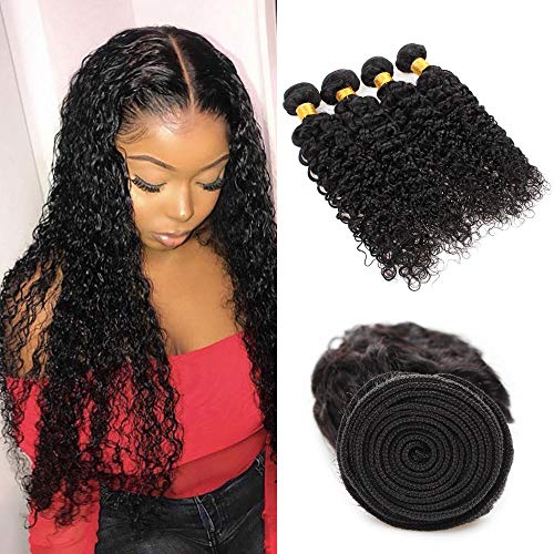 Voguetrend Hair Water Wave 4 Bundles 16 18 20 22 inch Brazilian Virgin Hair Curly Wave 4 Bundles 100% Human Hair Bundles Natural Color Soft