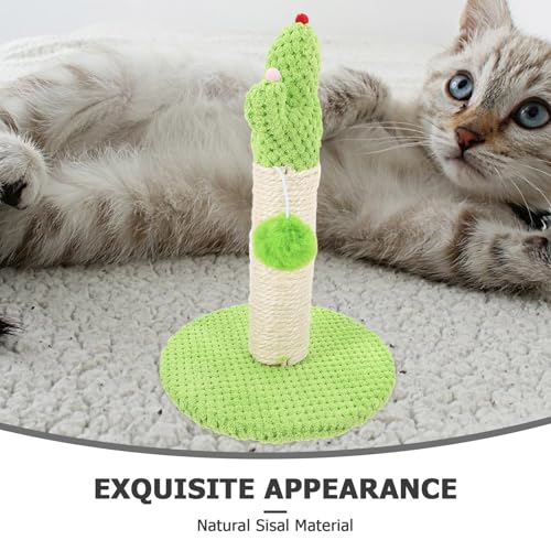 Rascador vertical decorativo para gatos en forma de cactus de sisal natural miniatura 7