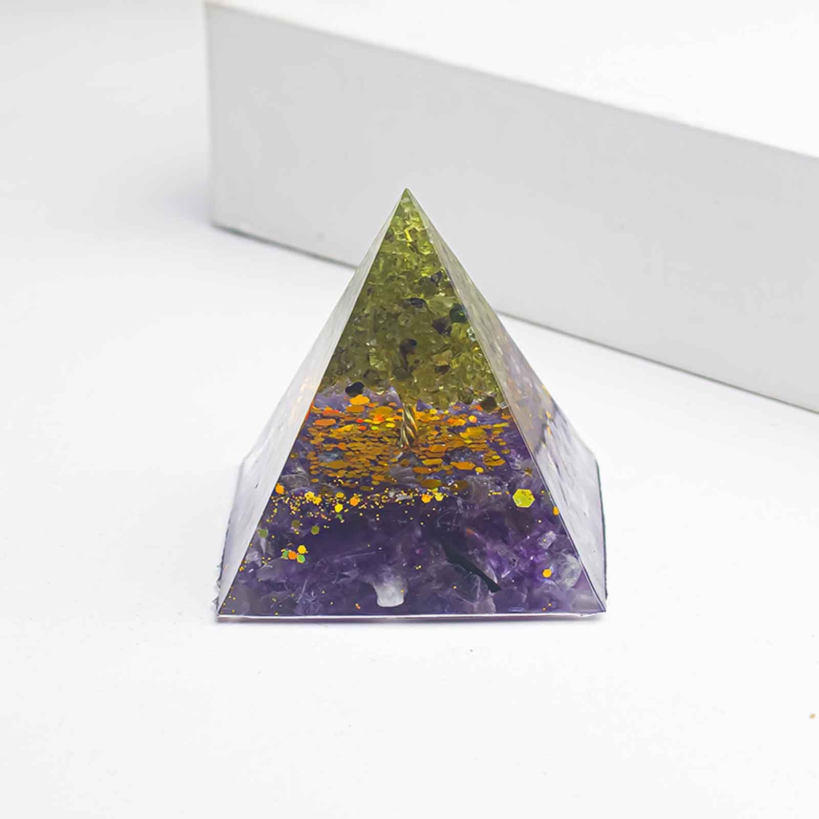 3-teiliges Kristallpyramiden-Set Heilende Chakra-Pyramide zum Schutz für Meditation, Energieheilung, Chakra-Balance, Reiki-Heilung, Hexerei-Zeremonie, Massage und Yoga,1.97in(5cm)