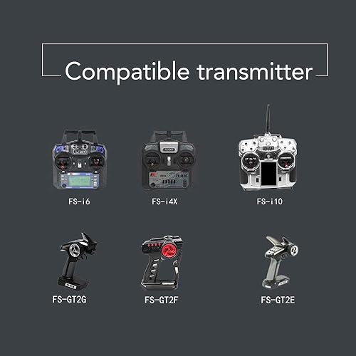 Miniatura 4 de Flysky FS-iA6 2.4G 6 canales Receptor de control remoto con doble antena compatible Flysky i4 i6 i10 GT2E GT2F GT2G Transmisor