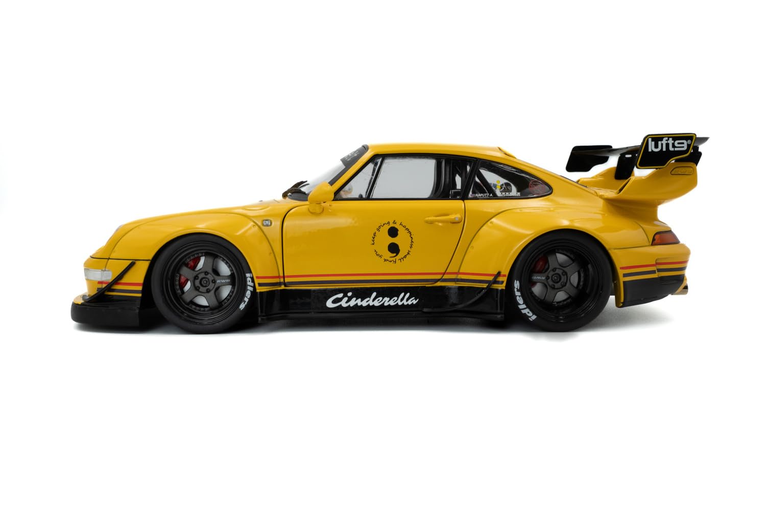 Solido RWB Bodykit Cinderella Modellino Auto 1:18 Widebody Carrozzina Sportiva Giallo