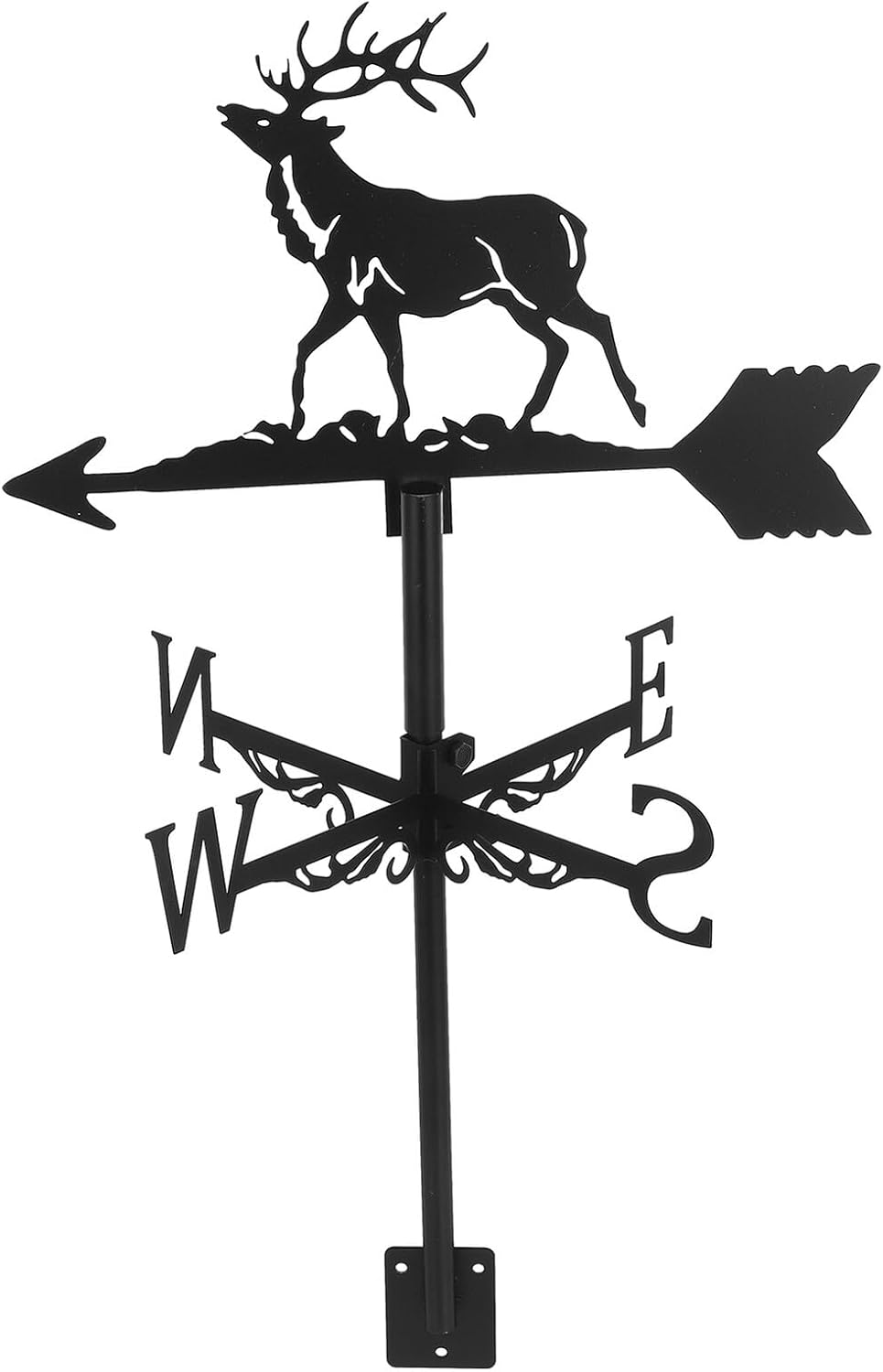 Iron Weather Vane Elk Garden Weathervane Outdoor Metal Wind Direction Indicator Yard Roof Decor Stainless Steel Patio Ornament