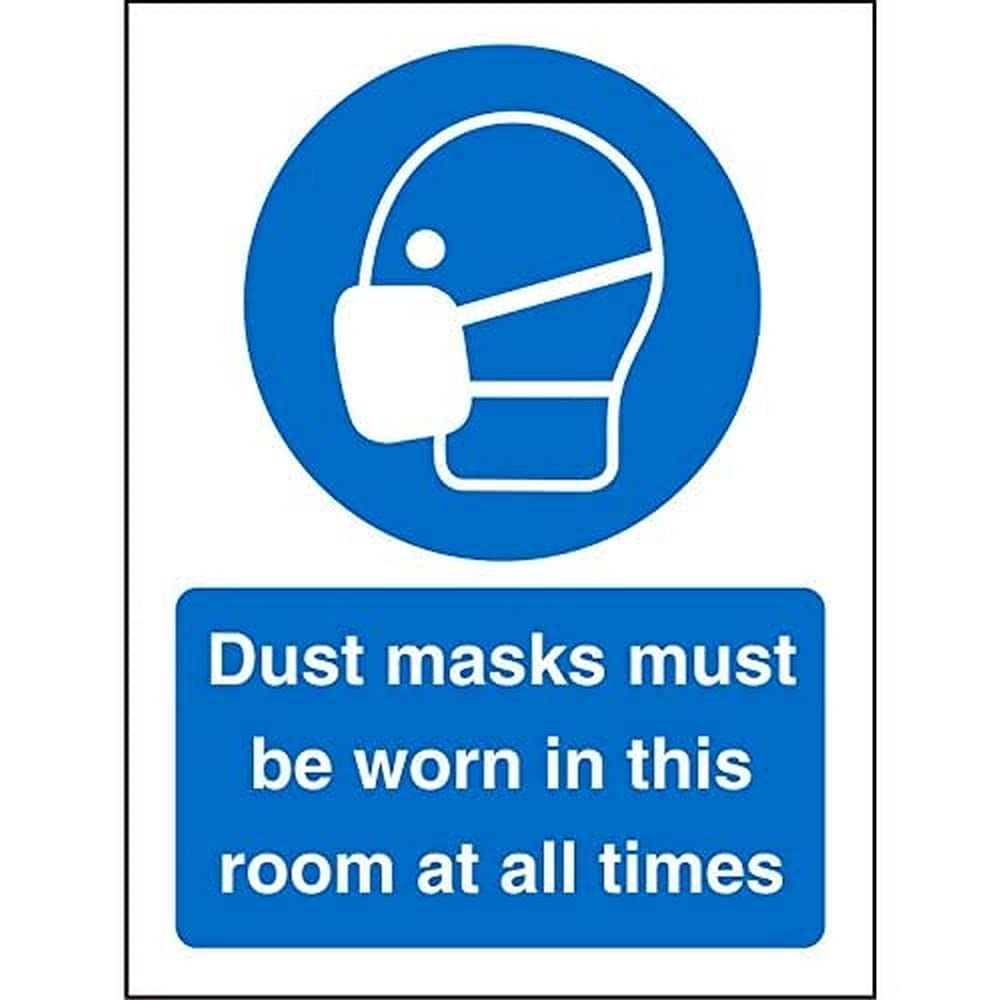 Mandatory Sign Dust Masks Adhesive Plastic 20 x 15 cm