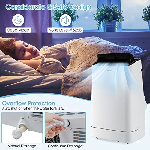 image for COSTWAY 15000 BTU Portable Air Conditioner, with Heat, Auto Swing 4-in