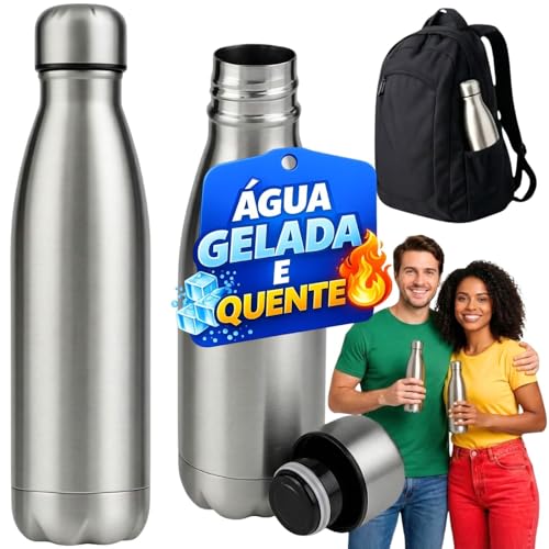Garrafa Térmica Inox 1L Parede Dupla Isolamento a Vácuo para Café e Água, Viagem, Trabalho e Academia