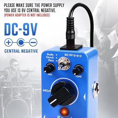 AITONE AT-02 Reverb Pedal Digital Reverb Guitar Effect Pedal with 3 Modes True Bypass for Electric Guitar