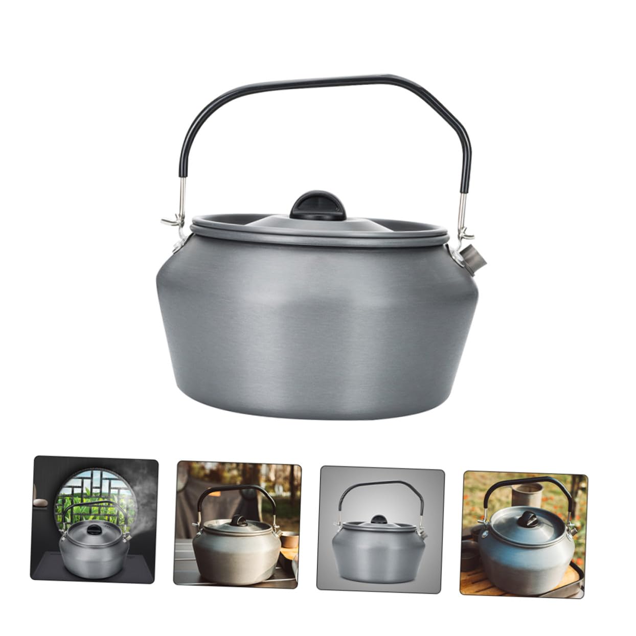 Gatuida Tetera Portátil para Exteriores Capacidad 1, 5 L, Acero Inoxidable