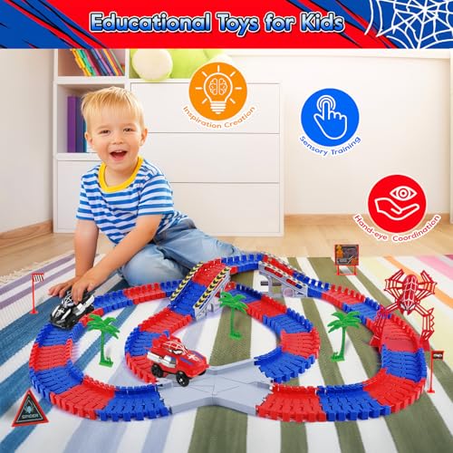 Image of Spider Toys Race Car Track Monster Truck Tracks for Kid Toddler, 212 PCS