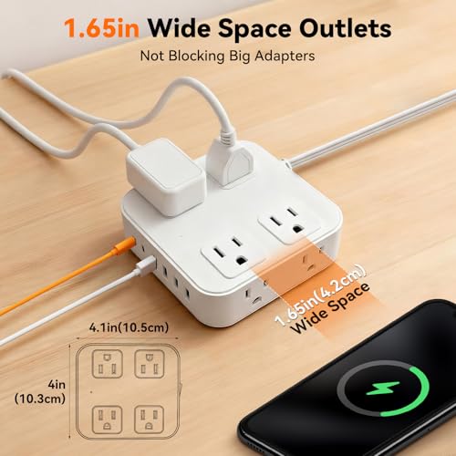 Protector Eléctrico HLCZLUZ con 14 Tomas, 6 USB, Cable de 3.05 m y Protección contra Sobretensión miniatura 6
