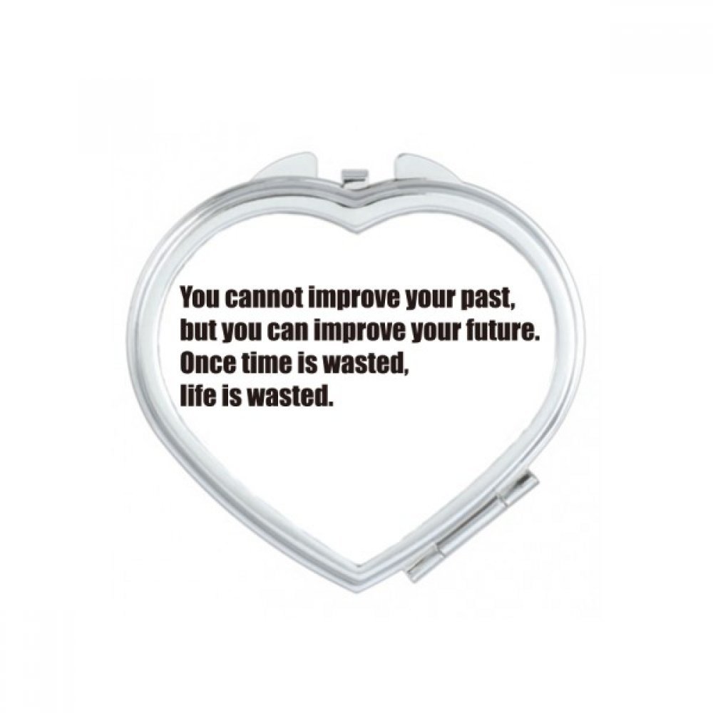Miroir compact maquillage inspirant avec slogan positif et design multicolor protecteur
