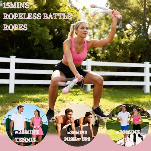Cuerdas de batalla sin cuerda para entrenamientos HIIT portátiles en casa 4