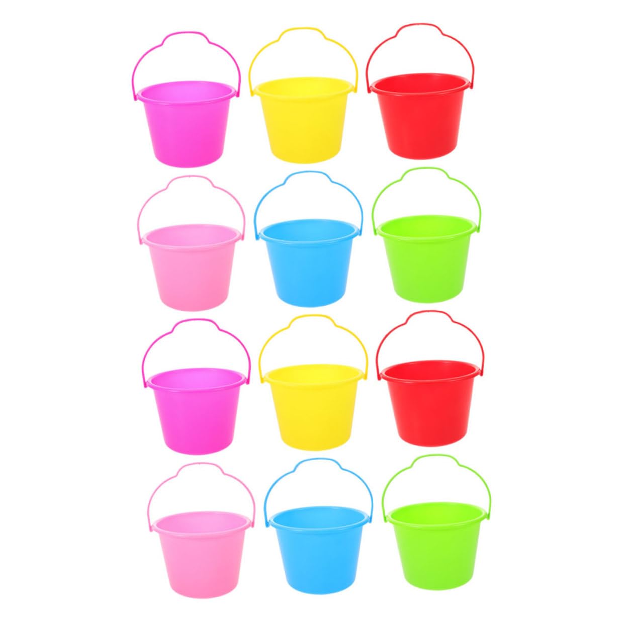 12 pezzi Secchielli Spiaggia per Mini Secchielli Mare Colorati per Gioco Sicuro e Creativo in Spiaggia Giardino o Casa Bulk per Asilo e Feste