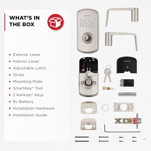 Kwikset SmartCode 955 Light Commercial 10-Button Keypad Satin Nickel Electronic Kingston Lever, Featuring Convenient Keyless Entry, 3-Year Battery Life and High Traffic Durability - image 8