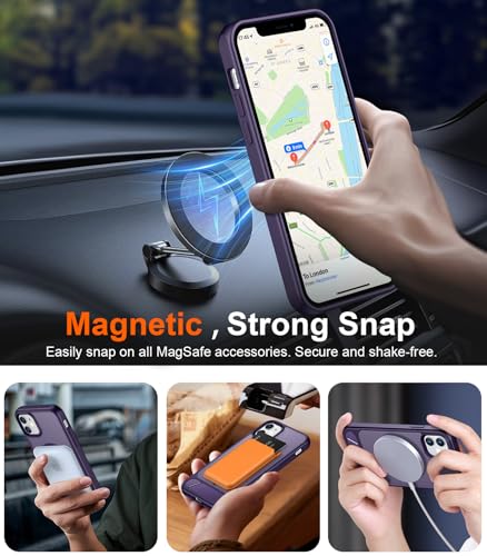 Image of Magnetic Compatible with iPhone 11 Phone Case, [Built-in Invisible Kickstand][Compatible with MagSafe] [Military Grade Shockproof] Slim Translucent Matte Phone Case for iPhone 11 6.1 inch