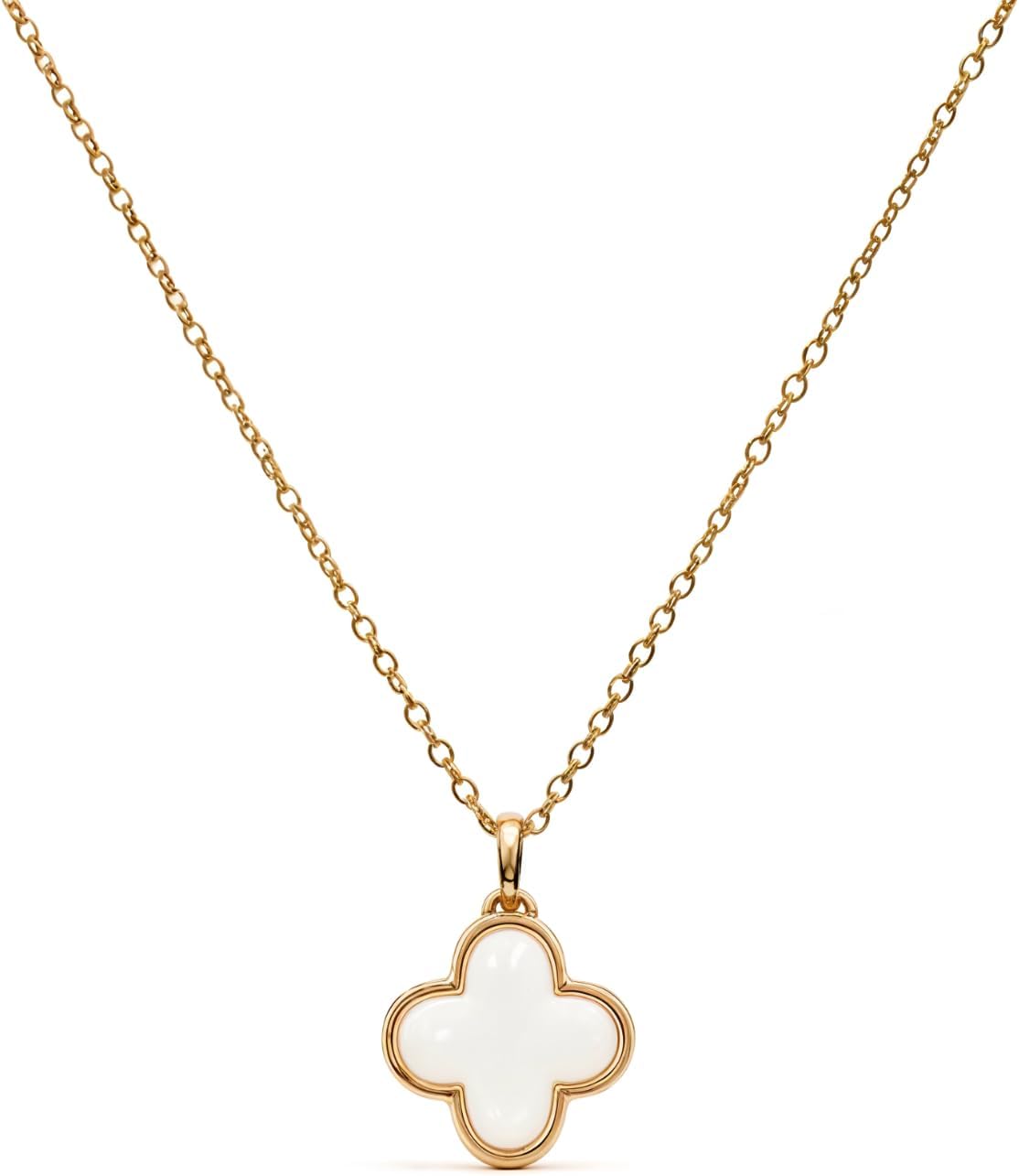 HighSpark Four Leaf Clover Necklace Pendant | Designer Mother of Pearl Pendant Necklaces for Women| Lovely Gift