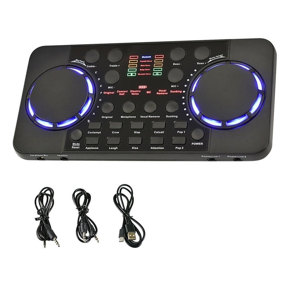 Kontroler DJ-ski, Karta dźwiękowa V300 do przesyłania strumieniowego na żywo 10 efektów dźwiękowych Mikser interfejsu 4.0 dla muzyki DJ