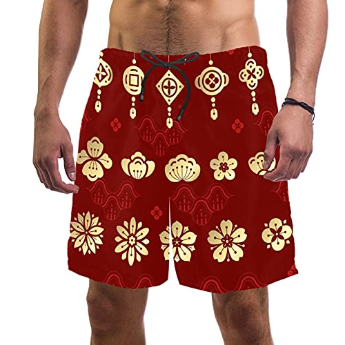 Short de bain pour homme avec doublure confort pour les vacances au soleil Motif Nouvel An chinois