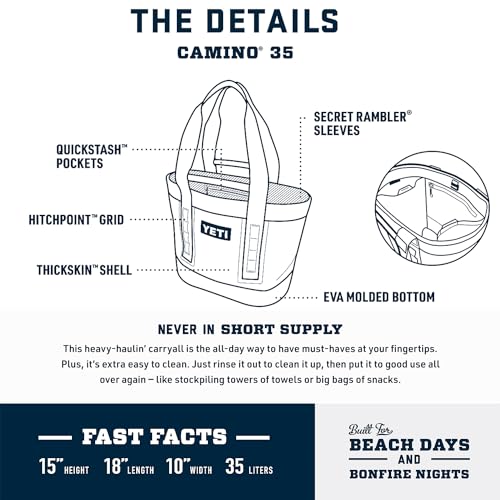 Image of YETI Camino 35 Carryall with Internal Dividers, All-Purpose Utility, Boat and Beach Tote Bag, Durable, Waterproof