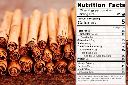 Viva Doria Organic Ceylon Cinnamon Sticks, 3\'\' Cut, Cinnamomum Zeylanicum, True Cinnamon, 16 Oz, | 100-110 Sticks | 100% Raw From Sri Lanka