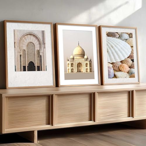 Image of HOTHOUSE Decorative Modern Wall Art Print With Frame Abstract Paintings For Living Room Bed Room Hotel Wall Decor Digital Reprint Set of 3 (10X13 inch)
