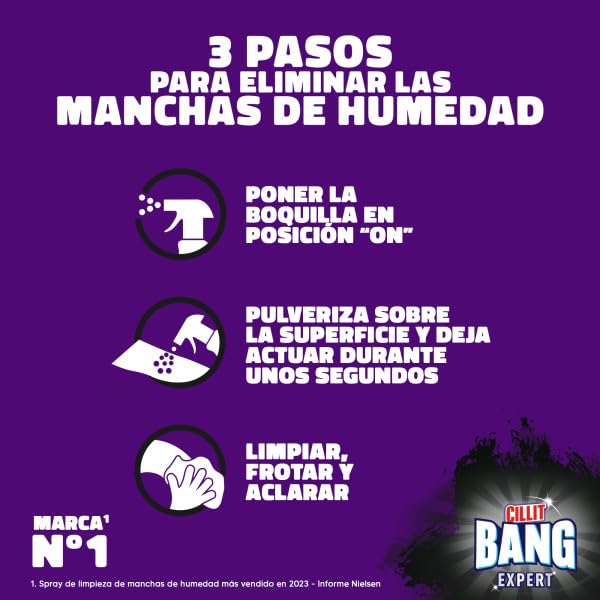 Miniatura 6 de Cillit Bang Manchas de Humedad y Suciedad, potente limpiador juntas negras, baño, cocina, Pack de 3 x 750 ml, total 2.25 L, El embalaje puede variar