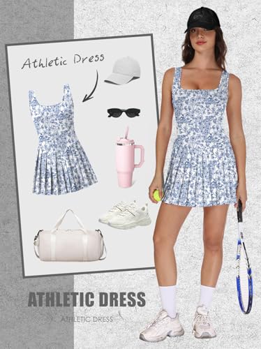 Image of NIASHOT Athletic Dress for Women with Shorts Sleeveless Womens Golf Dress