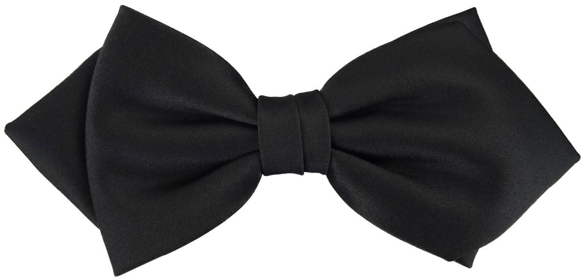 TigerTie prefabricated pointed bow tie bow tie in black monochrome + Gift box