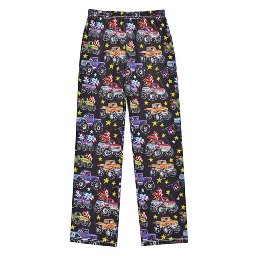 Pajama Pants Soft Lounge Pants with Pockets Colorful Monster Trucks Sleepwear Bottoms 6-14 Year