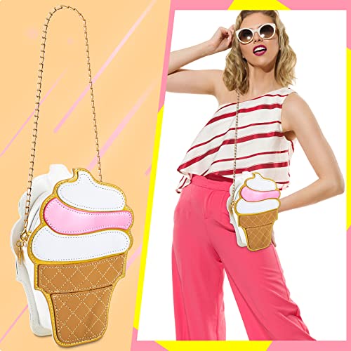 2 Pieces Cake and Ice Cream Crossbody Handbag - PU Shoulder Bag, Small Purse, Cell Phone Bag for Girls & Women3