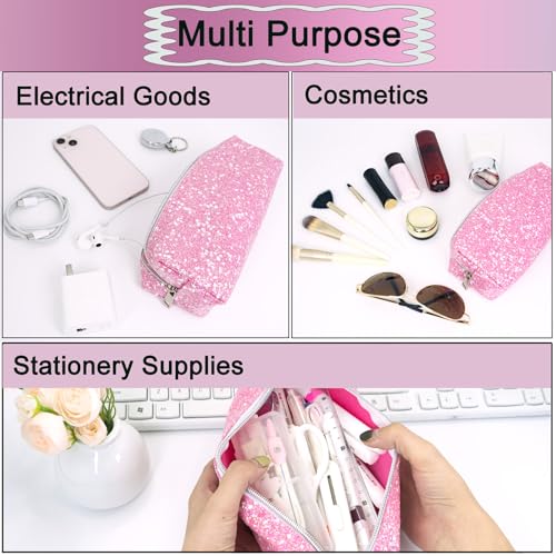 Image of Pencil Case，Pen Case, Pencil Bag, Pencil Pouch,Pencil Case Cute Pencil Office Stationery Coin Pouch Cosmetic Bag -Portable Stationery Pen Bag-Light White