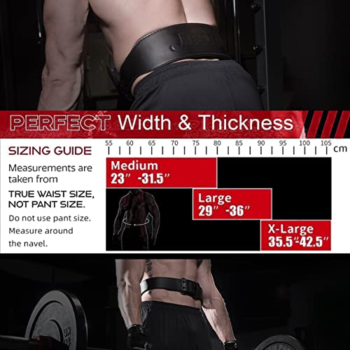 Jaffick Weight Lifting Belt For 7Mm Leather Pro Power Gym Belt Heavy Duty 4 Inch Wide Strong Stabilizing Back Support For Men Women Deadlifts Squats Powerlifting Strength Training Athletes #TOP1