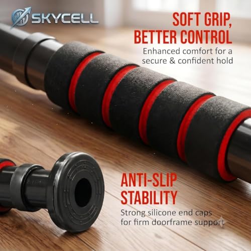 Image of SKYCELL Pull Up Bar for Home for Kids (100 kg Capacity) | Wall Mounted Pull Up Bar with Anti-Skid Grip | Heavy-Duty Pullup Bar for Home for Kids | Strength Training & Exercise Bar