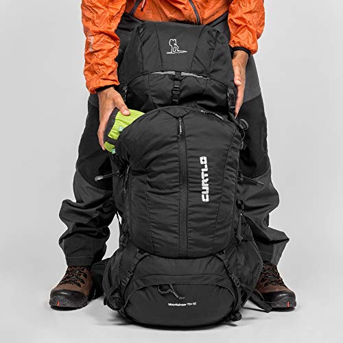Mochila Cargueira Mountaineer 70+10L - Com Rain Cover Curtlo Unissex U Preto