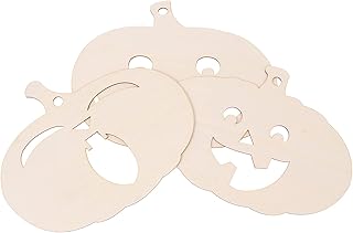 TOYANDONA 3 Pcs Wooden Pumpkin Cutouts, Unfinished Wood Pumpkin Shapes Blank Pumpkin Cutouts for DIY Crafts Halloween Thanksgiving Fall Decorations