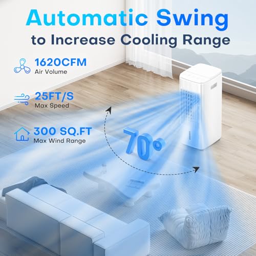MYICY 3-IN-1 Windowless Air Conditioner w/Double Tanks, Smart Timer, 3 Ice Packs, 60W Evaporative Air Cooler, 70° Oscillation, 3-Speed 25-INCH Swamp Cooler Air Conditioner Portable for Room by MYICY - Image 7