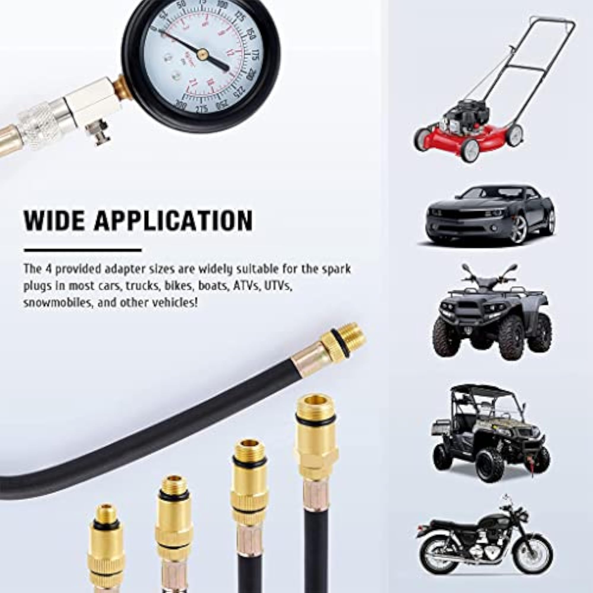 8 Pcs Diesel Engine Compression Gauge Tester Kit