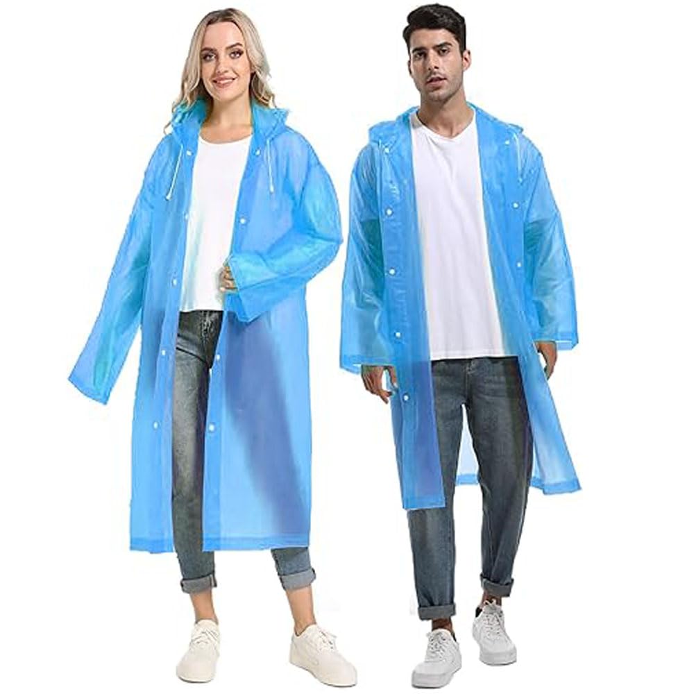 Men&Women Polyester Long RainCoat Pocho Barsaati with Adjustable Cap and Cover (Pack of 1)-image-39