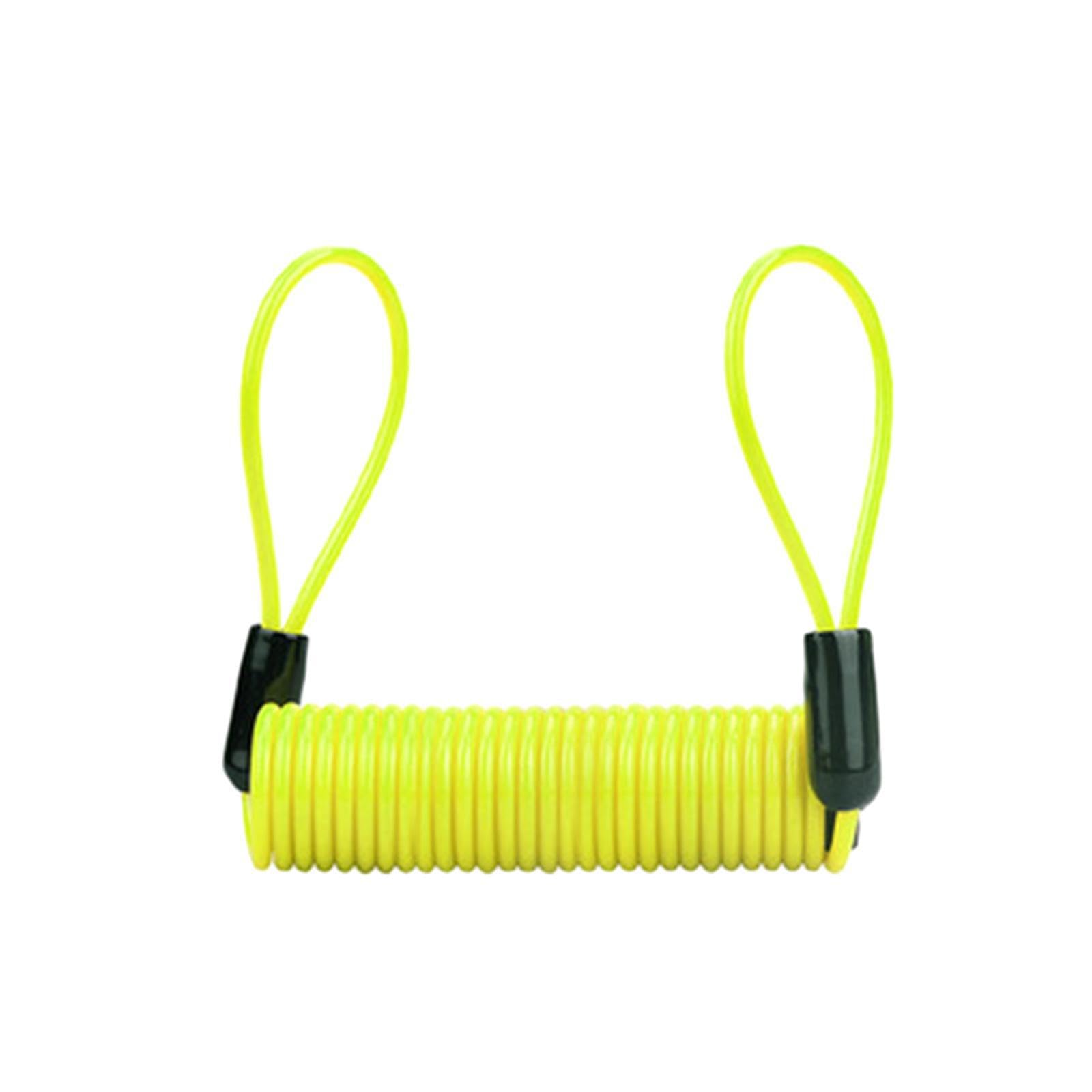 Quilstm Yellow Durable Disc Lock Reminder Cable 2M Coil Cable Color Enhances Visibility Protecting Bicycles Potential Loss Disc Lock Reminder 1.2M, 120Cm