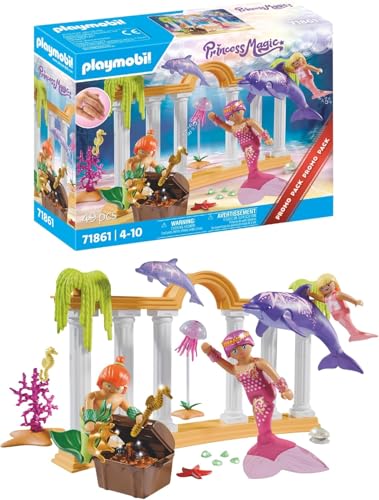 PLAYMOBIL | Promo Pack | Tesoro de Sirenas con Delfines | Juguete para Mayores de 4 años | Regalo Ideal para niños | Aventura submarina de fantasía con Figuras | 71861