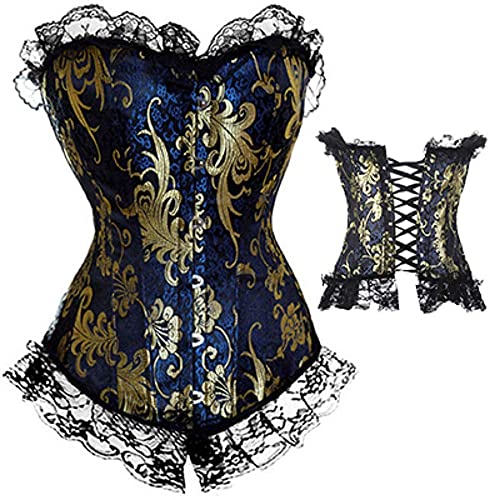 Women's lace corset steampunk clothing gothic plus size lace up s…
