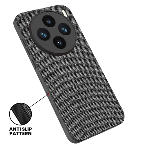 Image of Kapa Soft Full Fabric Protective Back Case Cover for Vivo X200T 5G | Shockproof Slim Hard Anti Slip Back Case (Black)