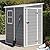 Greesum 5' x 4' Resin Weather Resistant Outdoor Storage Shed with Floor for Garden,Backyard,Pool Tool, Light Grey