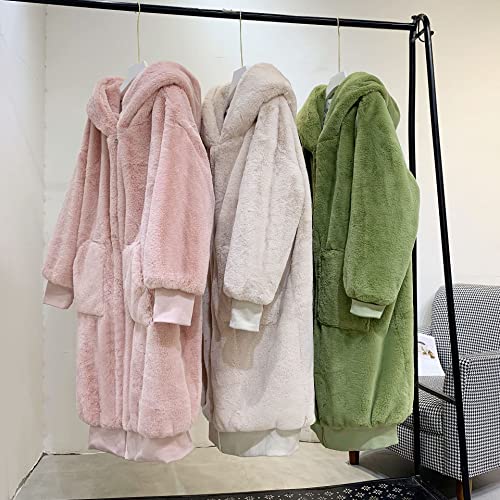 Fluffy Faux Fur Overcoat Outwear Parka Long Coat Jackets with Long Sleeves4