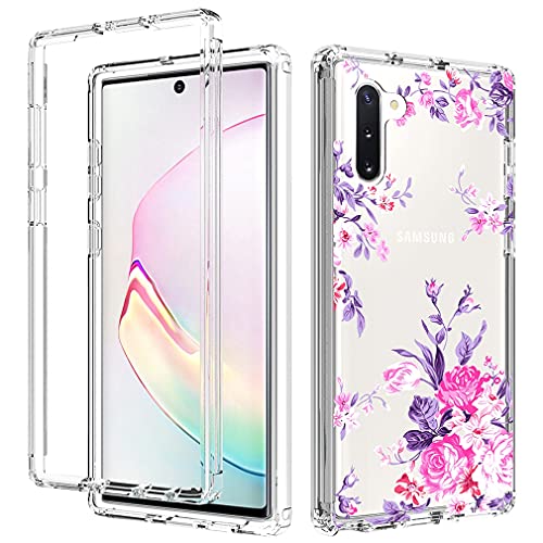 Coque Galaxy Note 10 5G Antichoc Transparent Floral Rose Silicone Integral