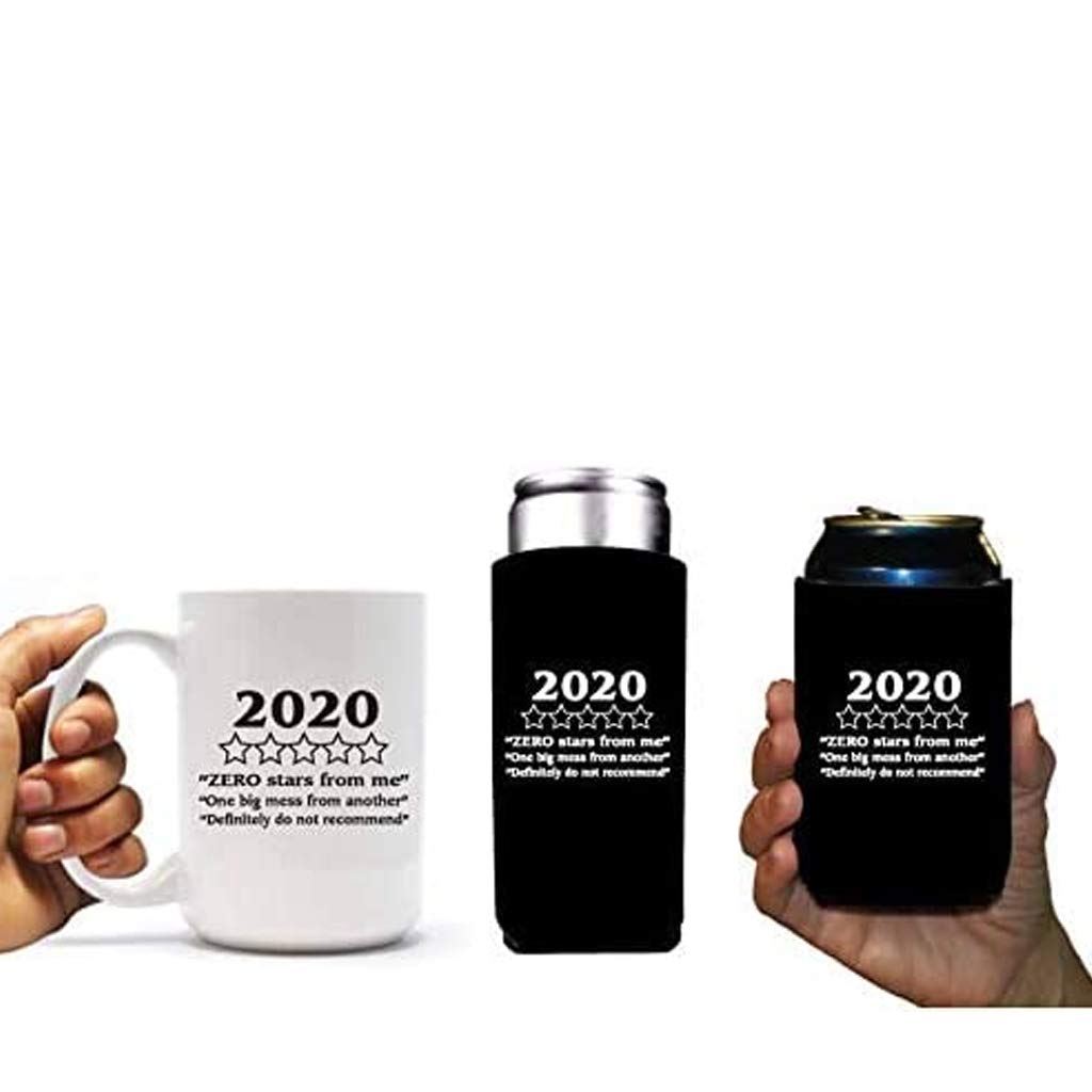 Amazon.com: VictoryStore Gift Pack: Zero Stars Review 2020 Funny Coffee Mug  and Can Cooler Gift Pack (13688) : Home & Kitchen
